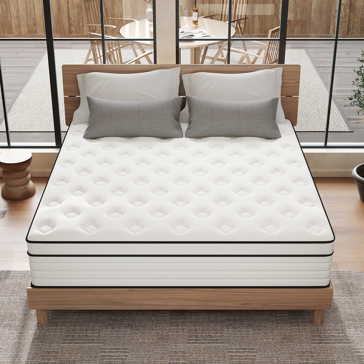 CHEVNI 12/14 INCH HYBRID SPRING MEMORY FOAM WHITE MATTTRESS IN A BOX TWIN FULL QUEEN KING SIZE