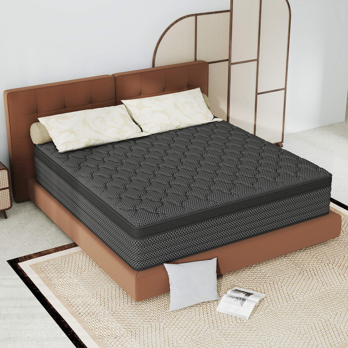 CHEVNI 12/14 Inch Black Mattress Hybrid Spring Memory Foam TWIN FULL QUEEN KING Size