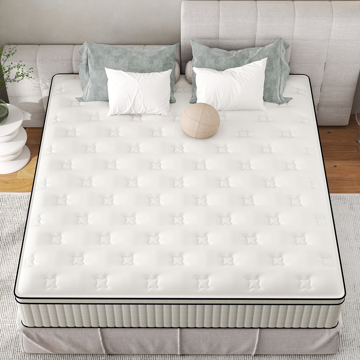 12 INCH WHITE MATTTRESS IN A BOX HYBRID SPRING MEMORY FOAM TWIN FULL QUEEN KING SIZE