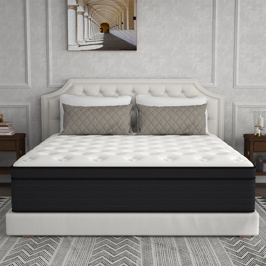 Kviwasha 10 /12/14 INCH KviwashaTWIN FULL QUEEN KING  MATTRESS WITH POCKET SPRING HYBRID MEMORY FOAM MEDIUM FIRM MATTRESS