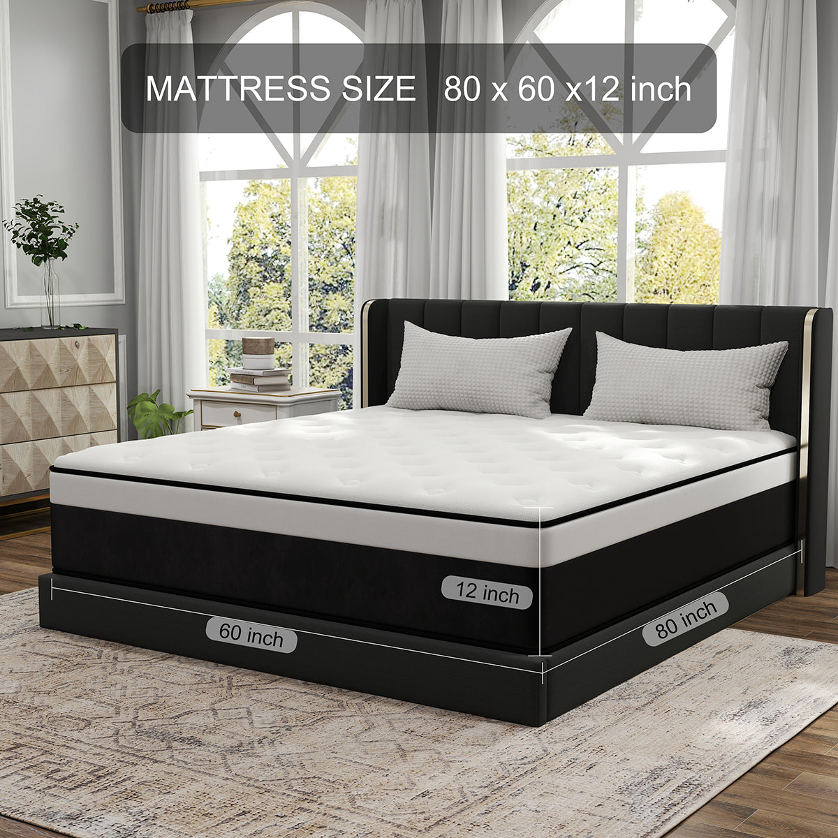 CHEVNI 12 INCH HYBRID MEMORY FOAM SPRING MATTTRESS IN A BOX TWIN FULL QUEEN KING SIZE