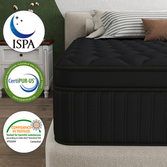Kviwasha 12/14 INCH TWIN FULL QUEEN KING ADULT MATTRESS WITH POCKET SPRING HYBRID MEMORY FOAM MEDIUM FIRM MATTRESS