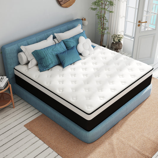 Yilicy 8 /10/12/14 INCH TWIN FULL QUEEN KING MATTRESS MEDIUM COMFORT TWIN SIZE FOR ADULT HYBRID MATTRESS IN A BOX